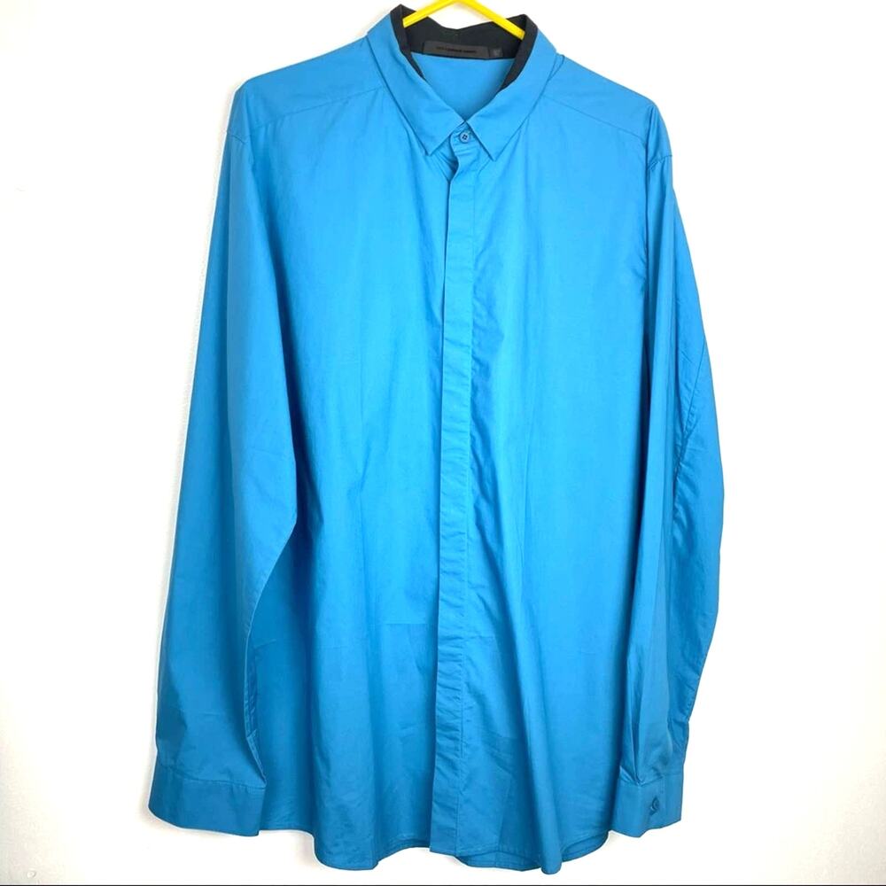 Alexander Wang | Blue Button Down Shirt Black Size 50 Black Trim